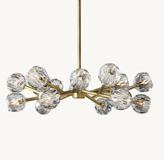 BOULE DE CRISTAL CLEAR GLASS ROUND CHANDELIER 36"