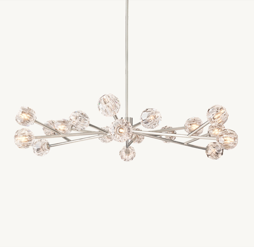 BOULE DE CRISTAL CLEAR GLASS ROUND CHANDELIER 60"