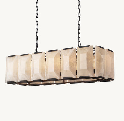 HARLOW CALCITE RECTANGULAR CHANDELIER 42"