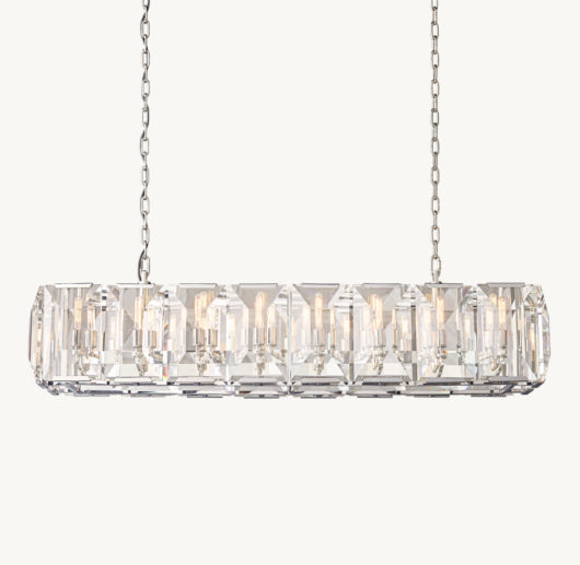 HARLOW CRYSTAL RECTANGULAR CHANDELIER 54"