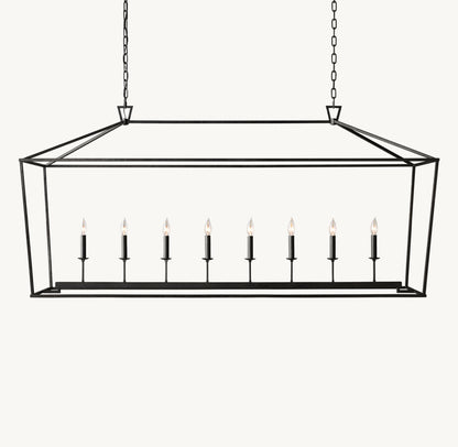 19TH C. ENGLISH OPENWORK RECTANGULAR CHANDELIER 72"