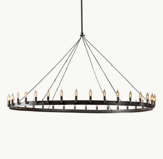 CAMINO VINTAGE CANDELABRA ROUND CHANDELIER 73"