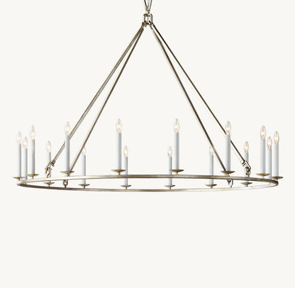 19TH C. ENGLISH OPENWORK ROUND CHANDELIER 60"