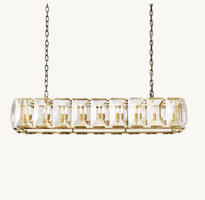 HARLOW CRYSTAL RECTANGULAR CHANDELIER 62"
