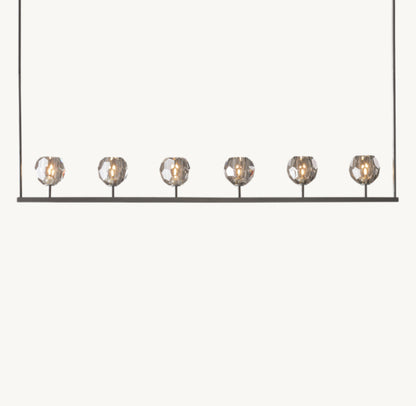 BOULE DE CRISTAL SMOKE GLASS LINEAR CHANDELIER 60"