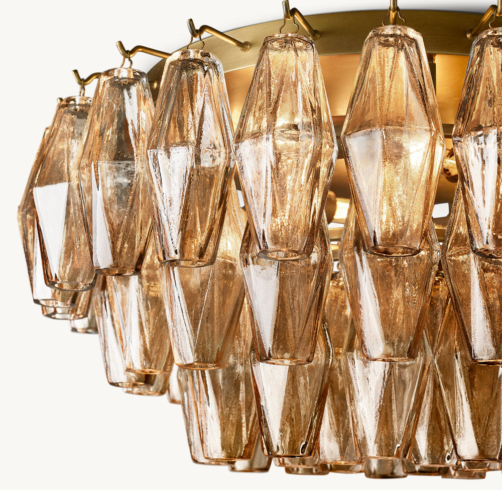 CHIARA SMOKE GLASS FLUSHMOUNT 22"