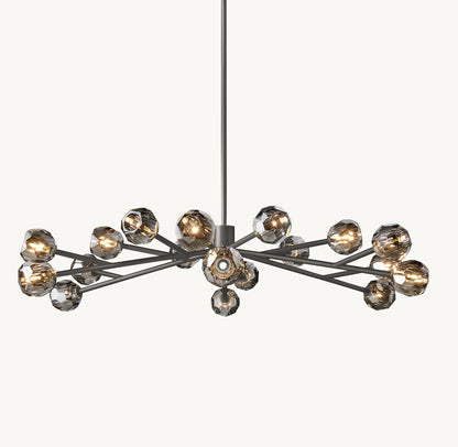 BOULE DE CRISTAL SMOKE GLASS ROUND CHANDELIER 60"