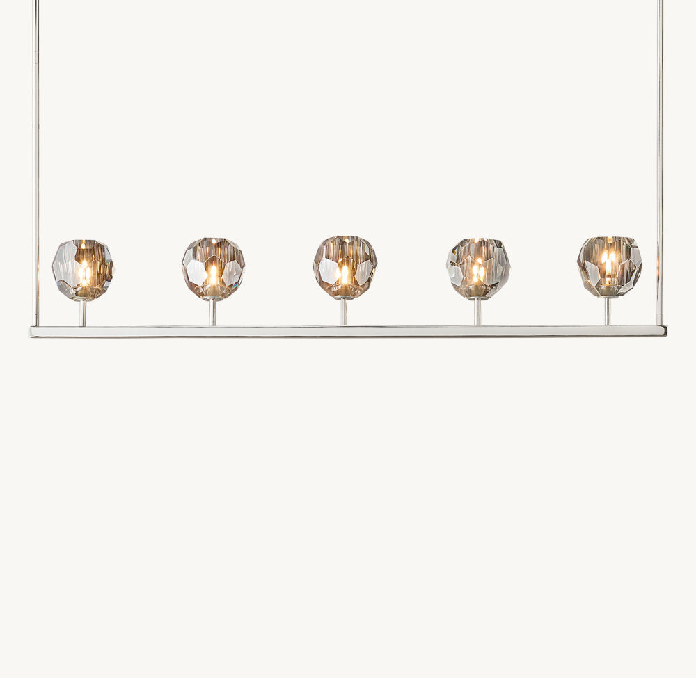 BOULE DE CRISTAL SMOKE GLASS LINEAR CHANDELIER 48"
