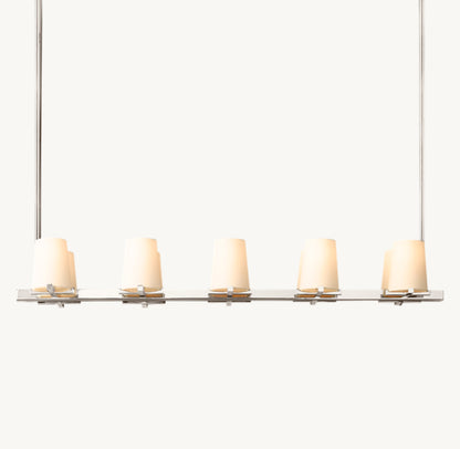 PAUILLAC FABRIC SHADE LINEAR CHANDELIER 49"