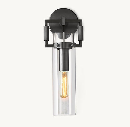 MACHINIST GLASS CYLINDER SCONCE 12"