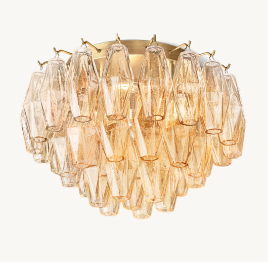 CHIARA SMOKE GLASS FLUSHMOUNT 17"