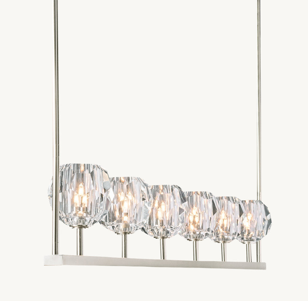 BOULE DE CRISTAL CLEAR GLASS LINEAR CHANDELIER 60"