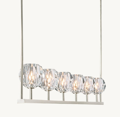 BOULE DE CRISTAL CLEAR GLASS LINEAR CHANDELIER 60"