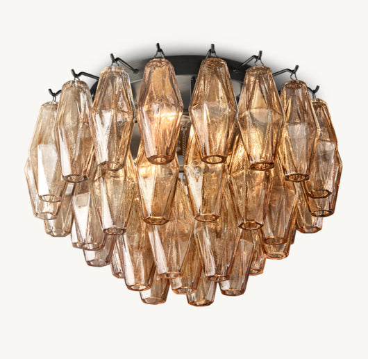 CHIARA SMOKE GLASS FLUSHMOUNT 17"