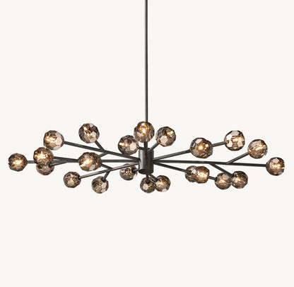 BOULE DE CRISTAL SMOKE GLASS OVAL CHANDELIER 72"
