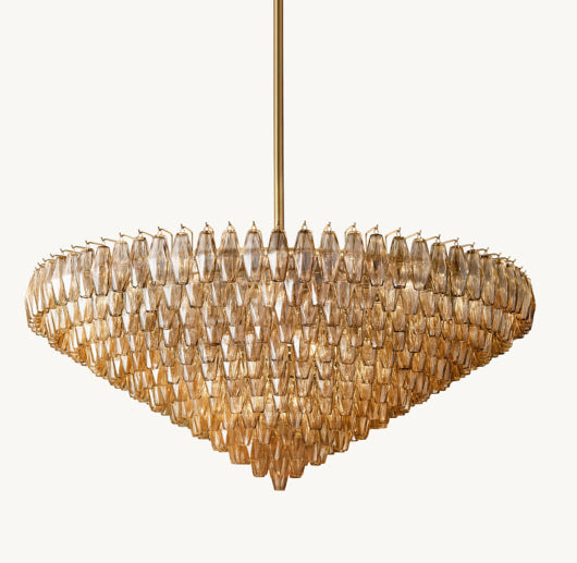 CHIARA SMOKE GLASS TIERED ROUND CHANDELIER 62"