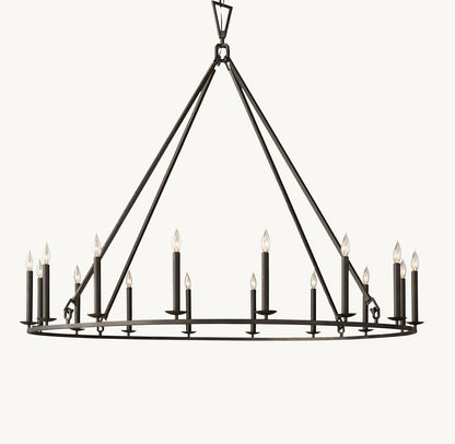 19TH C. ENGLISH OPENWORK ROUND CHANDELIER 60"