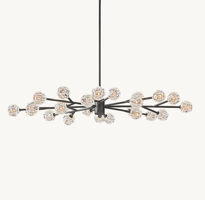 BOULE DE CRISTAL CLEAR GLASS OVAL CHANDELIER 72"