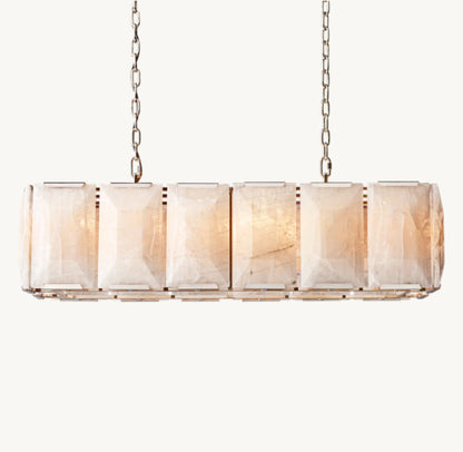 HARLOW CALCITE RECTANGULAR CHANDELIER 42"
