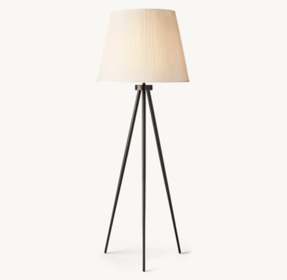REED WHITE PLEATED SILK SHADE FLOOR LAMP