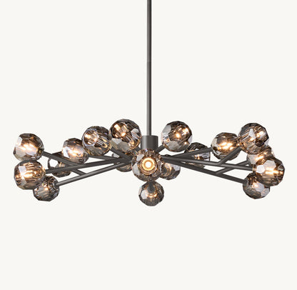 BOULE DE CRISTAL SMOKE GLASS ROUND CHANDELIER 48"