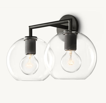 UTILITAIRE GLOBE SHADE DOUBLE SCONCE