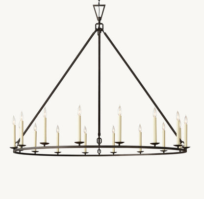 19TH C. ENGLISH OPENWORK ROUND CHANDELIER 60"