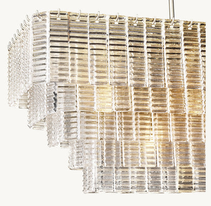 SIRENE CLEAR GLASS RECTANGULAR CHANDELIER 59"