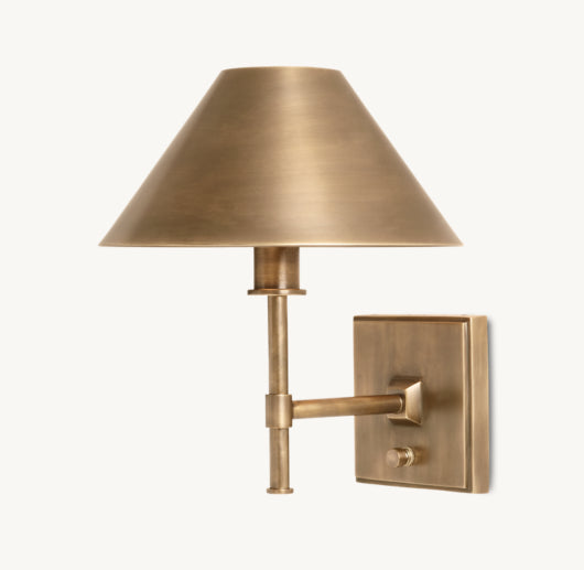 PETITE CANDLESTICK METAL SHADE SCONCE