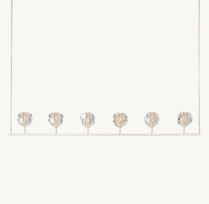 BOULE DE CRISTAL CLEAR GLASS LINEAR CHANDELIER 60"