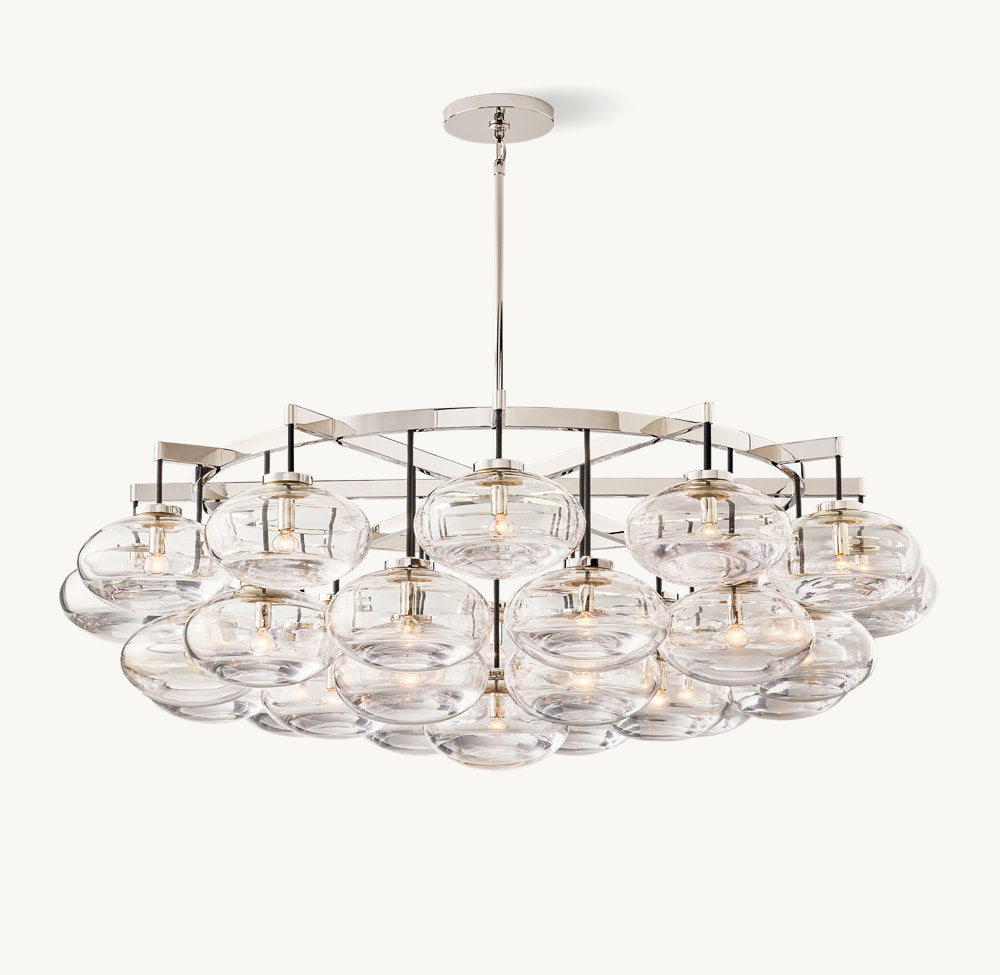 CABRETTE CLEAR GLASS ROUND CHANDELIER 60"
