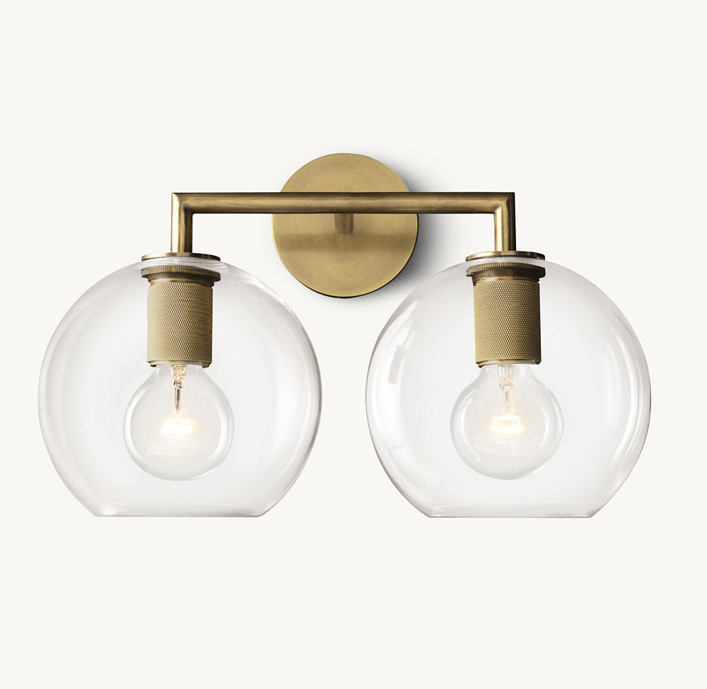 UTILITAIRE GLOBE SHADE DOUBLE SCONCE