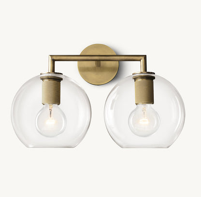 UTILITAIRE GLOBE SHADE DOUBLE SCONCE
