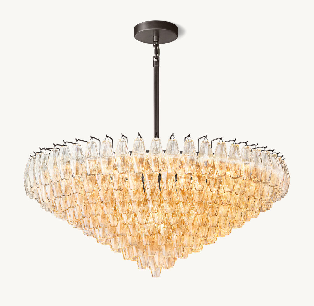 CHIARA CLEAR GLASS TIERED ROUND CHANDELIER 47"