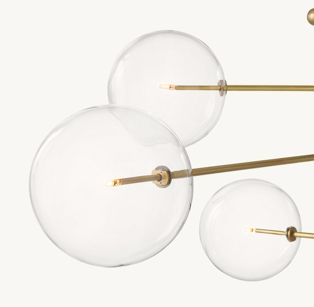 GLASS GLOBE MOBILE EIGHT-ARM CHANDELIER 79"