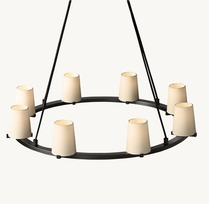 PAUILLAC FABRIC SHADE ROUND CHANDELIER 36"