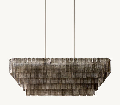 SIRENE SMOKE GLASS RECTANGULAR CHANDELIER 59"