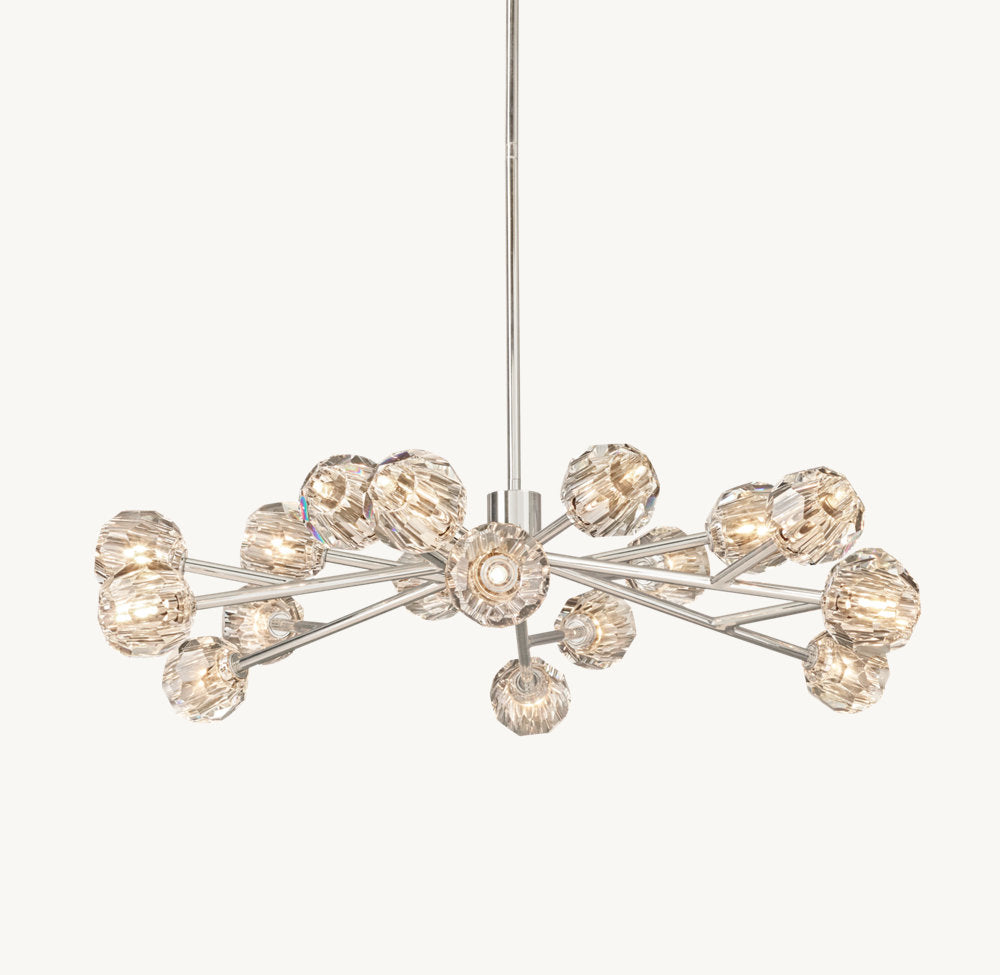 BOULE DE CRISTAL CLEAR GLASS ROUND CHANDELIER 48"