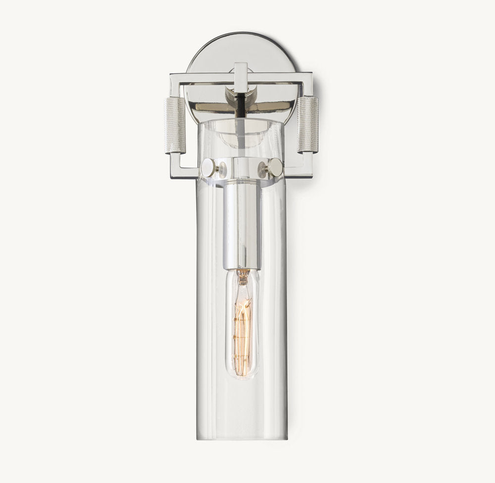 MACHINIST GLASS CYLINDER SCONCE 12"