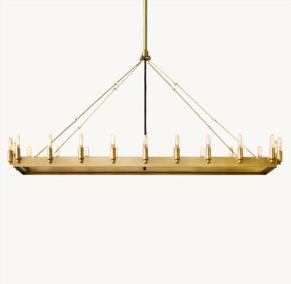 CAMINO VINTAGE FILAMENT RECTANGULAR CHANDELIER 52"