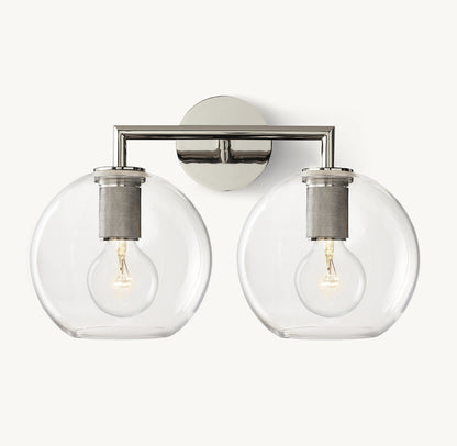 UTILITAIRE GLOBE SHADE DOUBLE SCONCE