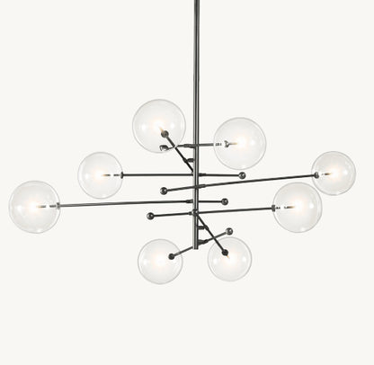 GLASS GLOBE MOBILE EIGHT-ARM CHANDELIER 79"
