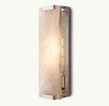 HAND-CARVED ALABASTER GRAND SCONCE