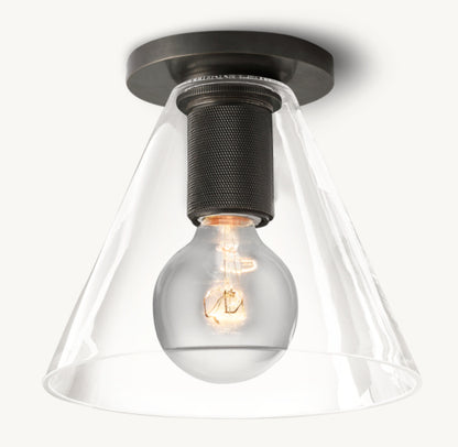 UTILITAIRE FUNNEL SHADE FLUSHMOUNT