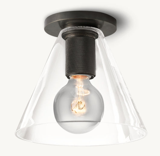 UTILITAIRE FUNNEL SHADE FLUSHMOUNT