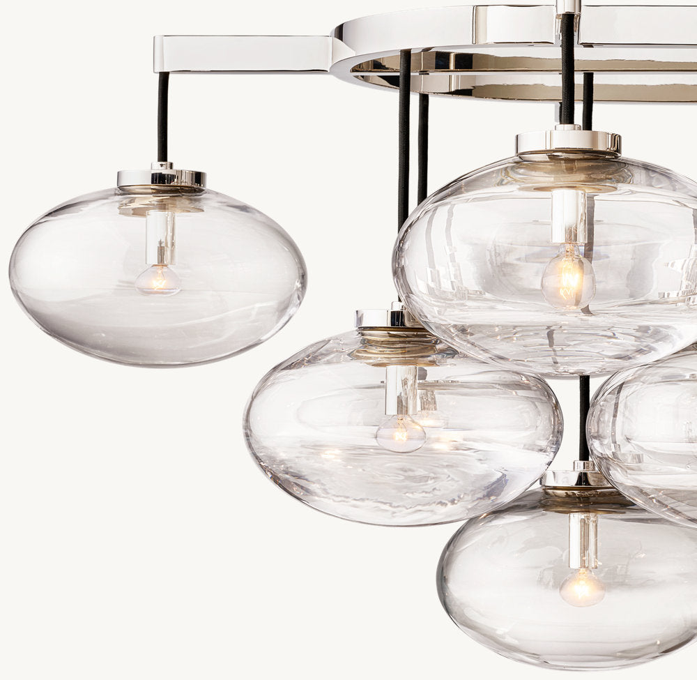 CABRETTE CLEAR GLASS LINEAR CHANDELIER 72"