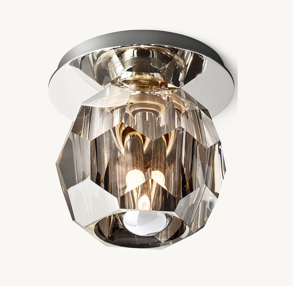 BOULE DE CRISTAL SMOKE GLASS PETITE FLUSHMOUNT