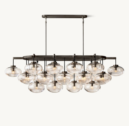 CABRETTE CLEAR GLASS LINEAR CHANDELIER 72"