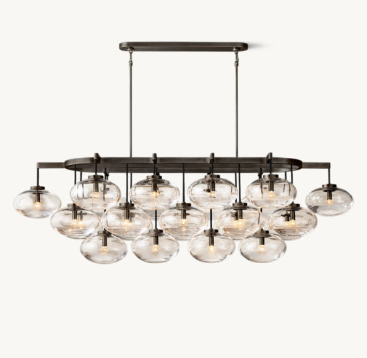 CABRETTE CLEAR GLASS LINEAR CHANDELIER 72"