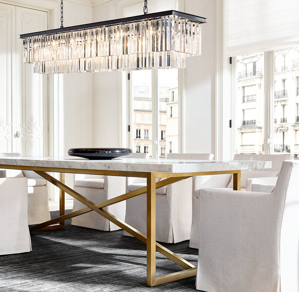 1920S ODEON RECTANGULAR CHANDELIER 72"